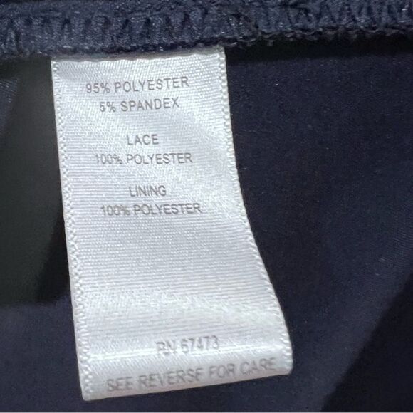 Taylor navy flutter sleeve lace yoke stretch dress size 16W - Picture 9 of 9